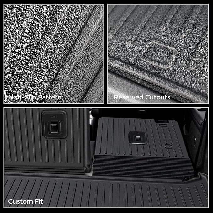 Cargo Mat for 2022-2025 Nissan Pathfinder 7/8 Passenger Accessories, Full Coverage All Weather TPE Protector Cargo Mat with Backrest Mat Trunk Mat Cargo Liner for Nissan Pathfinder Accessories
