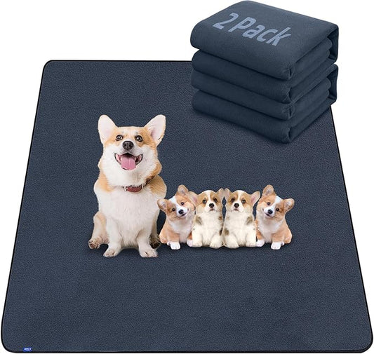 Washable Pee Pads for Dogs 36"x41" – 2 Pack Super Absorbent, Non-Slip, Reusable Puppy Pads for Playpen, Crate, Floor, Waterproof Pet Training Mats for Quick-Dry Whelping Pads & Incontinence