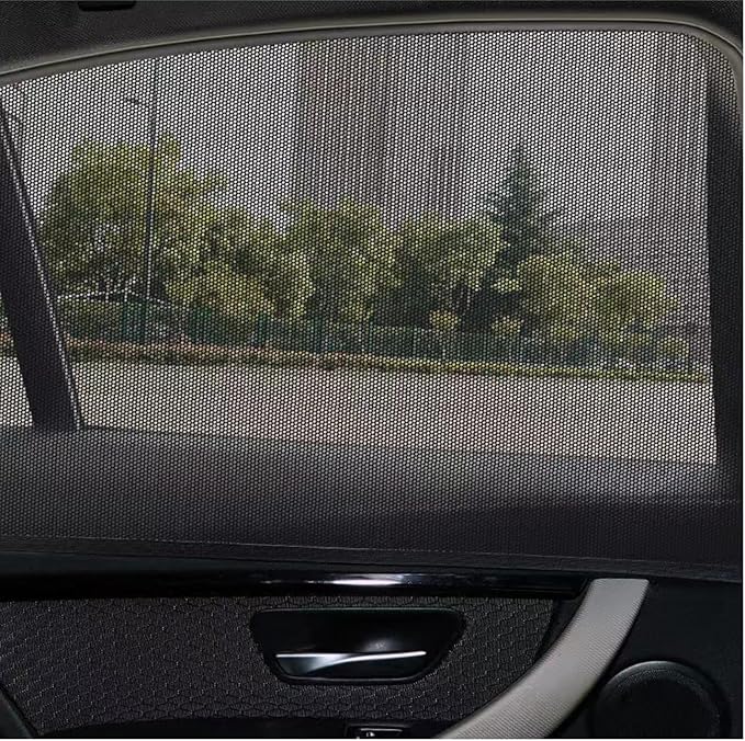 Cars Window Shades–4Pcs Breathable Mesh Sun Shade for Back & Side Windows, UV Protection for Baby, Family & Pets, Privacy Screen, Bug & Mosquito Blocker for SUV & Car, Ideal for Camping (Car 23"x39")