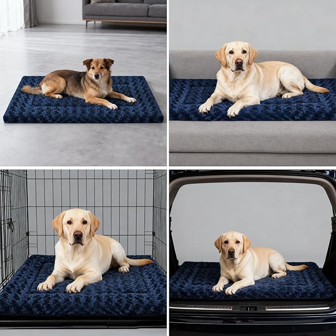 Dog Bed Mat - Dog Crate Pad - Reversible Mat for Pet Comfort - Soft Bed Crate Pads with Dual-Sided Design for All Seasons - Durable, Machine Washable Mat for Crates, Travel, and Home