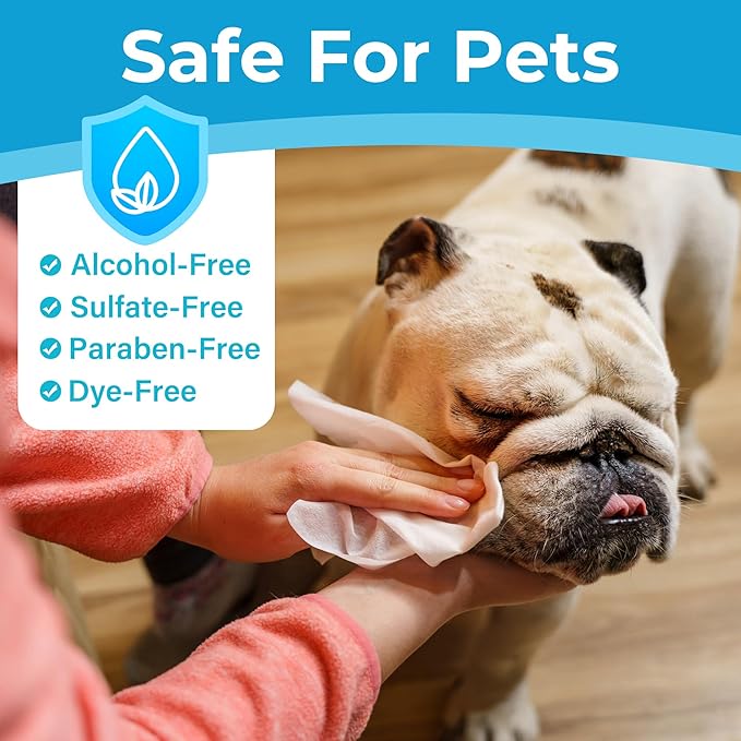 Prime Pets Dog Wipes for Paws and Butt, 300 Count, 8" x 6" Pet Grooming Wipes for Dogs Cats Cleaning Deodorizing, Unscented Dog Paw Wipes, Puppy Wipes for Face Bum Eyes Ears Teeth