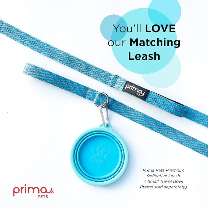 Prima Pet Expandable/ Collapsible Silicone Food & Water Travel Bowl with Clip for Small & Medium Dog and Cat, Size: 1.5 Cups (5.1 Inch Diameter Bowl) (AQUA)