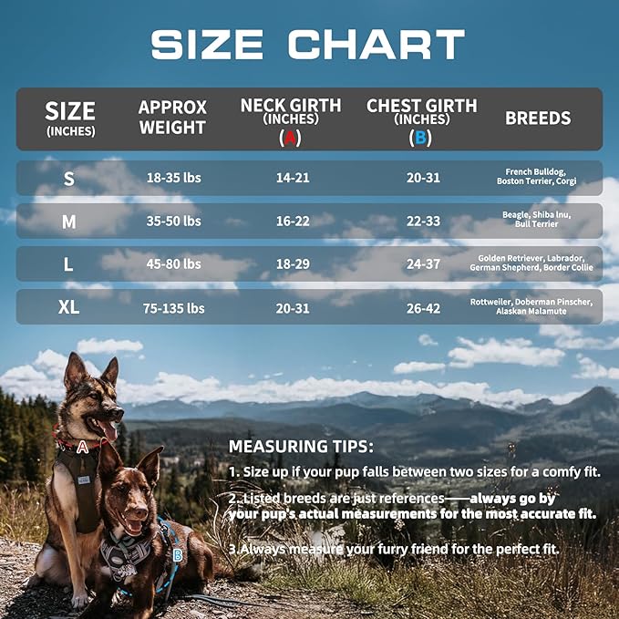 AUROTH Tactical Dog Harness for Large Dogs No Pull Adjustable Pet Harness Reflective K24 Working Training Easy Control Pet Vest Military Service Dog Harnesses