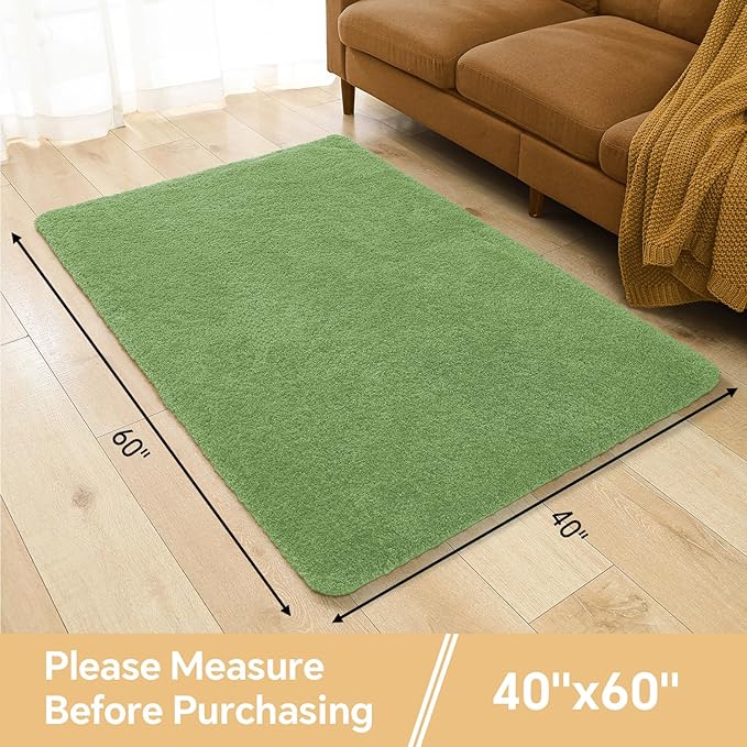 Hunter Green Bathroom Rugs 40"x60" – Oversized Plush Non-Slip Microfiber Bath Mat, Absorbent & Washable – Ideal for Large Bathrooms or Living Rooms