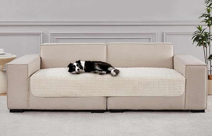 Meider Couch Covers Sofa Seat Covers, Anti-Slip Dog Mat Pet Pad Blanket for Sofa Chair Recliner Bed Furniture Protector Washable (Cream White, 40x60 inch)