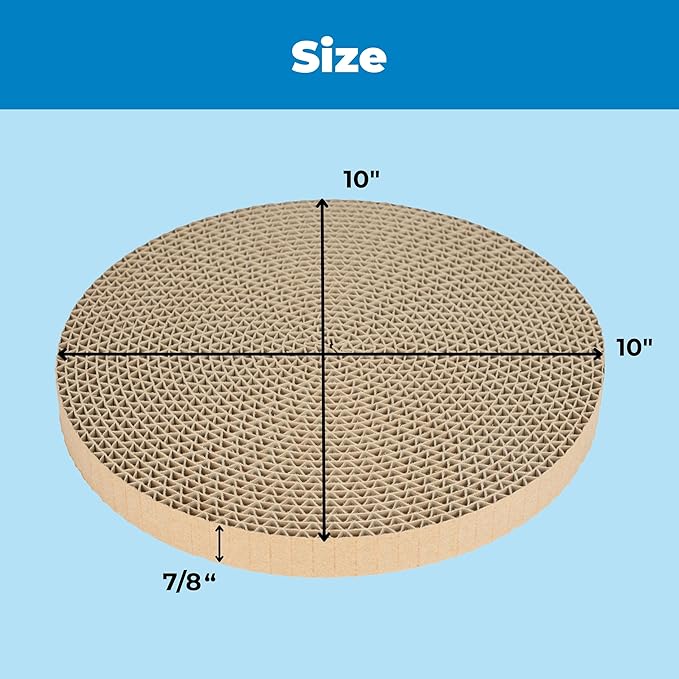 Catify Cat Scratcher Replacement Pads 3 Pack – Double-Sided Corrugated Cardboard Scratch Pad for Cats Round Cat Scratching Refill for Catify Spin n’ Scratch & Compatible Cat Scratchers for Indoor Cats