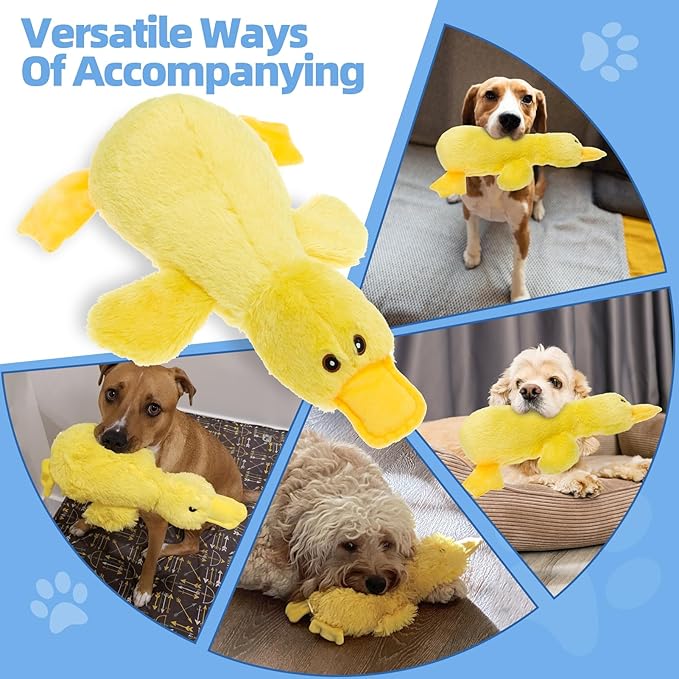 Mihachi Plush Squeaky Dog Duck Toys - Stuffed Pet Toy Duck Interactive Gifts for Dog Birthday Dogs Puppy Biting Chew Toys - for Medium and Large Dogs