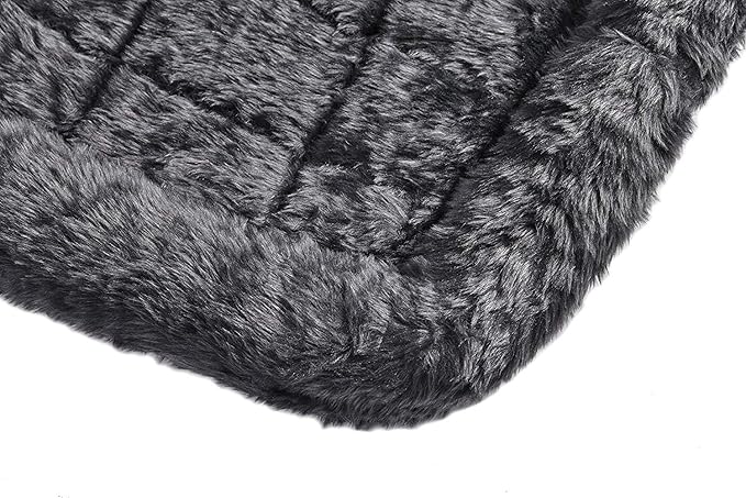 MidWest Homes for Pets QuietTime Dog Bed - Gray Faux Fur Bolster, Ultra-Soft and Machine Washable, Fits 48-Inch Crates and Carriers, for Extra-Large Breed Dogs