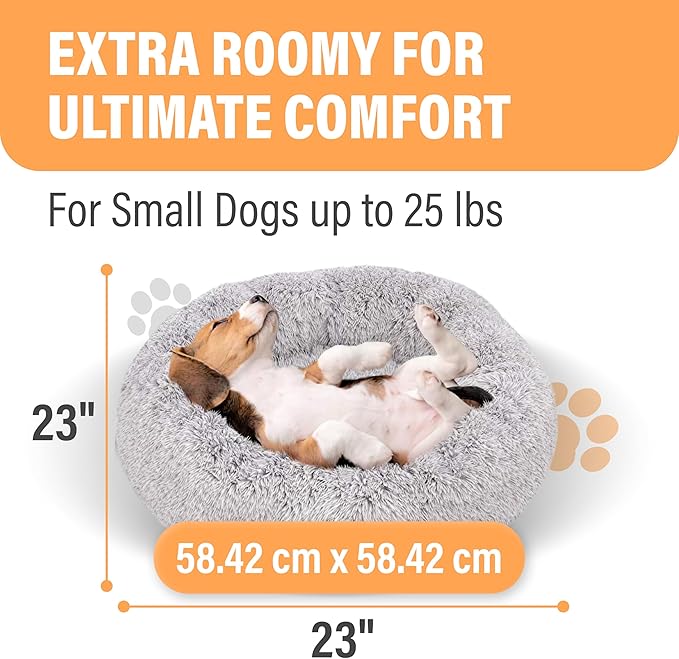 Active Pets Small Lt Grey Dog Bed for up to 25lbs, Calming Orthopedic Pet Bedding for Anxiety Relief, Joint Support & Comfort, Washable Dog Furniture