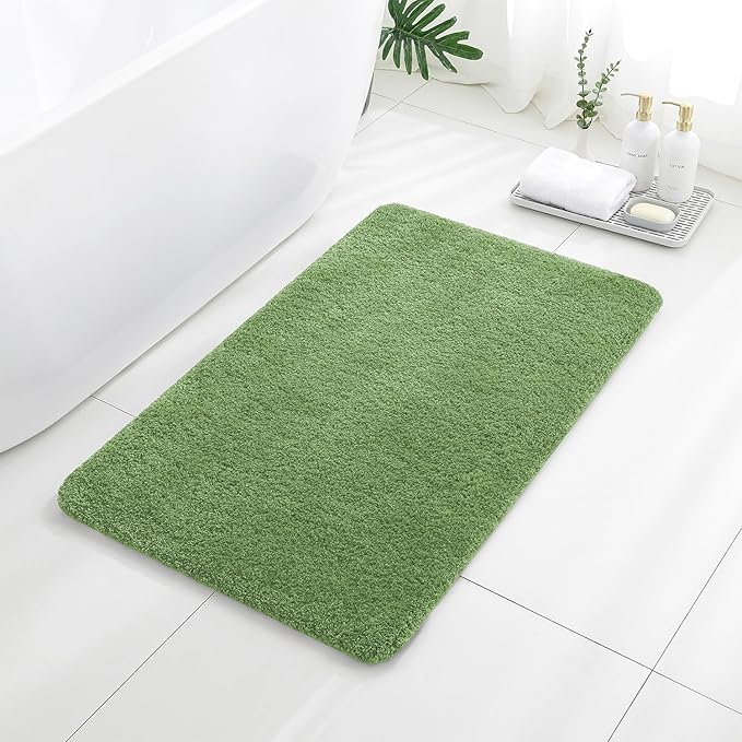 Hunter Green Bathroom Rugs 24"x40" – Large Plush Microfiber Bath Mat, Soft Non Slip Floor Mat, Absorbent and Washable Rug – Perfect for Bathroom or Bedroom Use