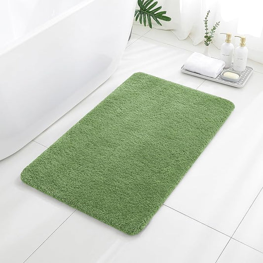 Hunter Green Bathroom Rugs 24"x40" – Large Plush Microfiber Bath Mat, Soft Non Slip Floor Mat, Absorbent and Washable Rug – Perfect for Bathroom or Bedroom Use