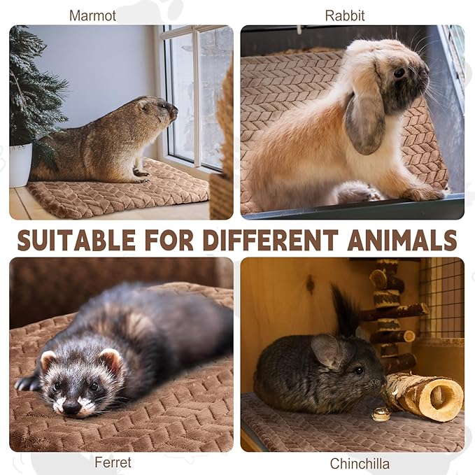 Drydiet 4 Pack Self Heating Cat Pad 16 x 20 Inch Self Warming Cat Bed Non Slip Warm Dog Pad Mat Washable Pet Kennel Crate Bed Mat for Indoor Outdoor Pets(Camel,16 x 20 Inch)