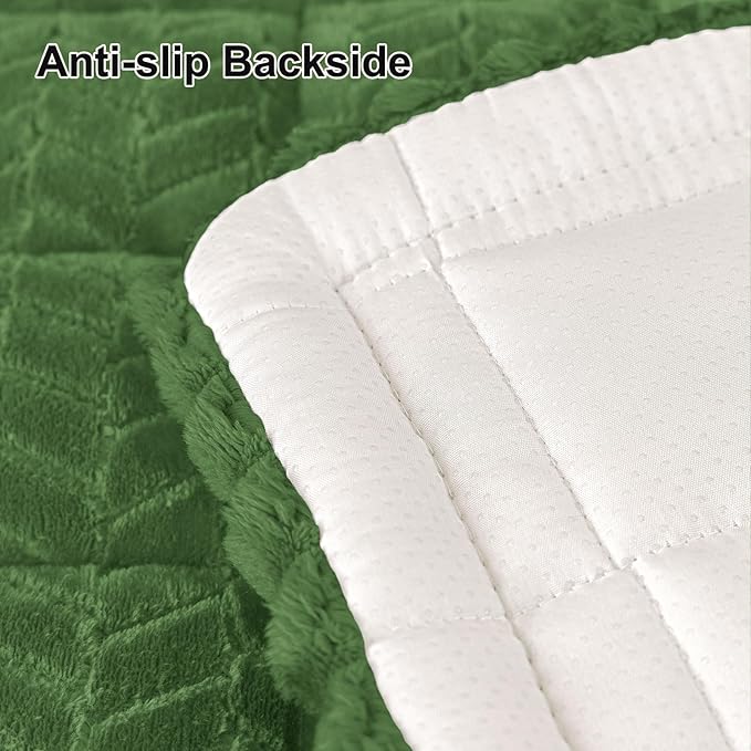 Smiry Non Slip Couch Covers for Dogs, Fuzzy Pet Couch Covers for 3 Cushion Sofa Pet Friendly, Soft Sofa Slipcovers Cushion Furniture Protector Washable (Olive Green, 35.4" x 82.7")