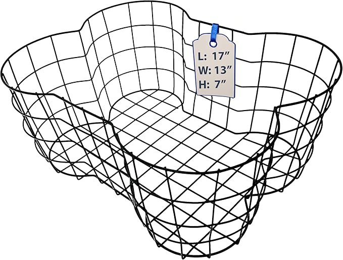 Metal Dog Toy Basket, Bone Shaped Indestructible Dog Toy Bin, Sturdy Storage Organizer, 17 (L) x 13 (W) x 7 (H) inches