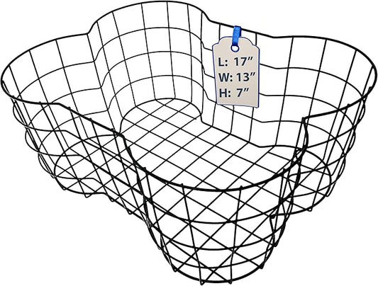 Metal Dog Toy Basket, Bone Shaped Indestructible Dog Toy Bin, Sturdy Storage Organizer, 17 (L) x 13 (W) x 7 (H) inches