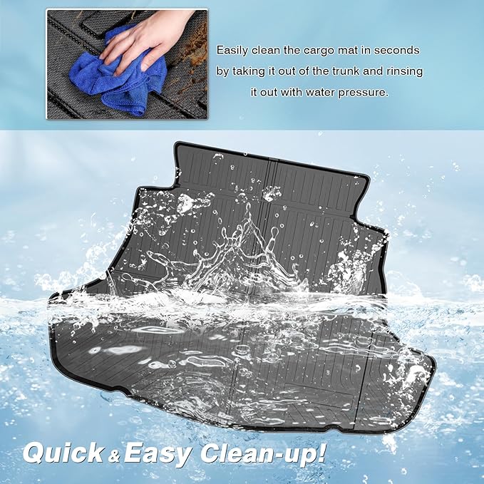 Mixsuper Custom Fit Cargo Liner for 2018-2023 2024 2025 Toyota Camry & Avalon 2019-2022 All Weather Trunk Mat TPO Durable Odorless 3D Rear Trunk Liner Cargo Mat Black