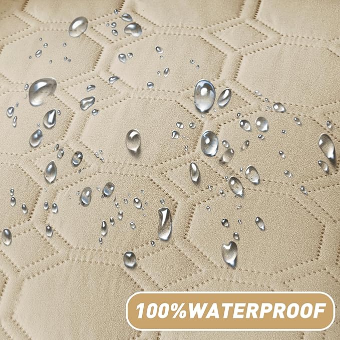 ZNSAYOTX Ultimate Cozy Blankets (40"x50") 100% Waterproof Chaise Mat Blanket for Dog Pets, Bed Couch Sofa Protector with Non-Slip Back Washable Durable, Pee Scratch Proof Easy to Clean (Khaki)
