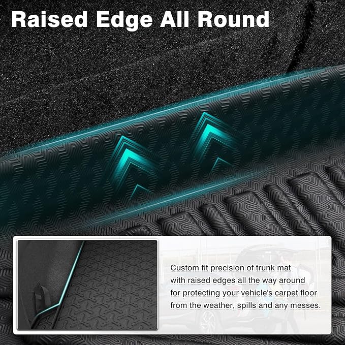 Mixsuper Cargo Liner for Volkswagen ID.4 2021-2025 2026, Cargo Mat for VW ID4 Accessories, All Weather Trunk Liner Rear Trunk Mat Black