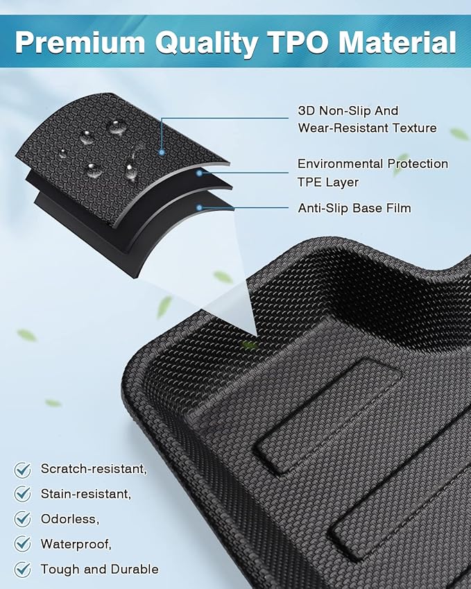 Mixsuper Cargo Liner for 2013-2017 Honda Accord All Weather Trunk Mats Durable Odorless Rear Cargo Mat Trunk Liners Black