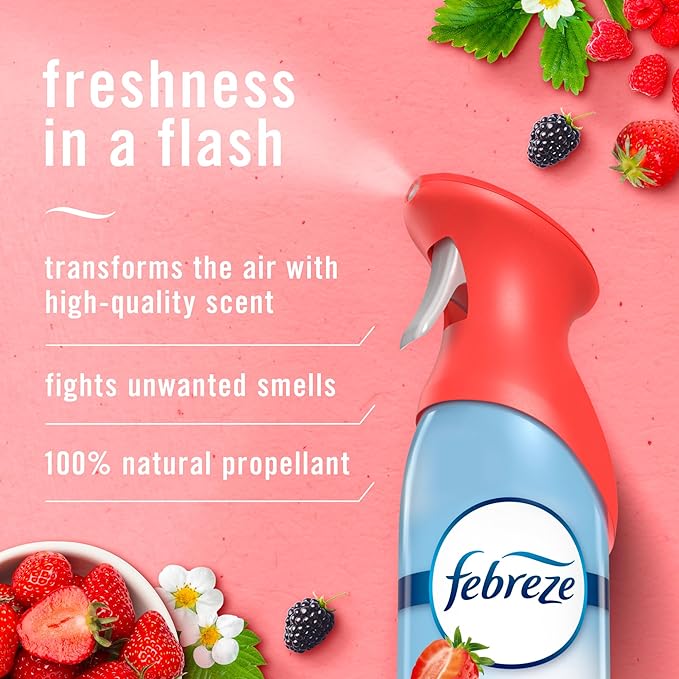 Febreze Air Mist Air Freshener Spray, Odor-Fighting Room Spray, Air Fresheners for Home and Bathroom and Kitchen, Aerosol Can, Berry & Bramble Scent, 8.8oz, 1 Count