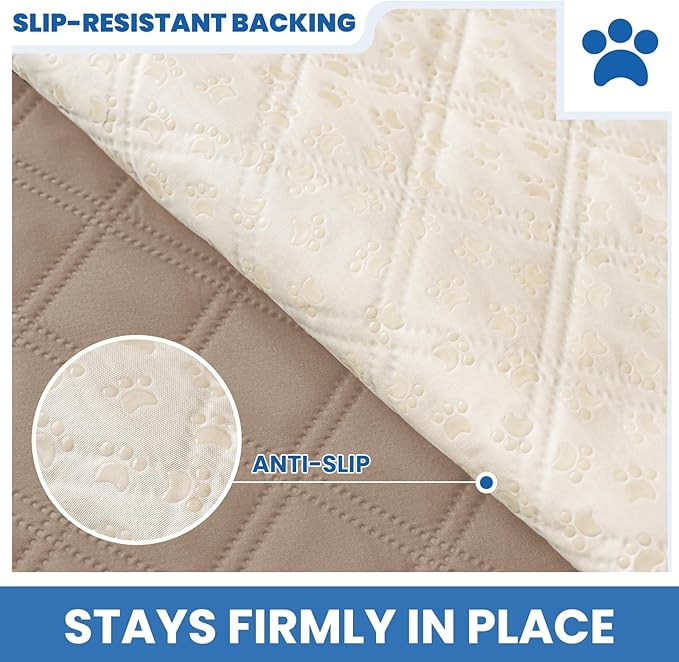 CYCMACO Waterproof Dog Blanket, Non-Slip Soft Pet Bed Cover, Couch Cover for Dogs Washable, Protects Sofa, Furniture, Crate, Car, Tear Resistant Leakproof Pet Blanket (30x70 Inch, Khaki)