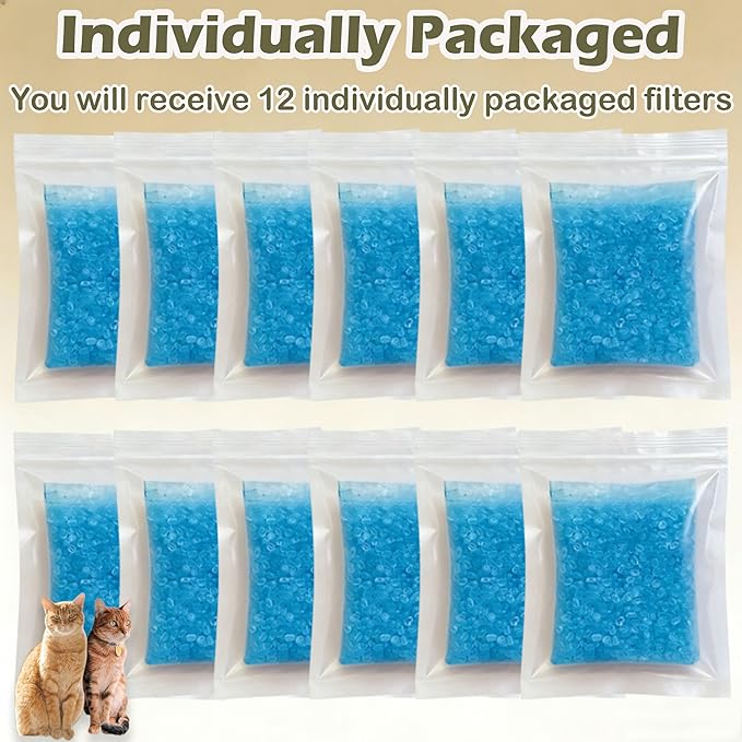 12 Pack Litter Box Deodorizer Refills for Whisker OdorTrap Pod, Odor Filters for Traditional Litter Boxes (Gardenia)