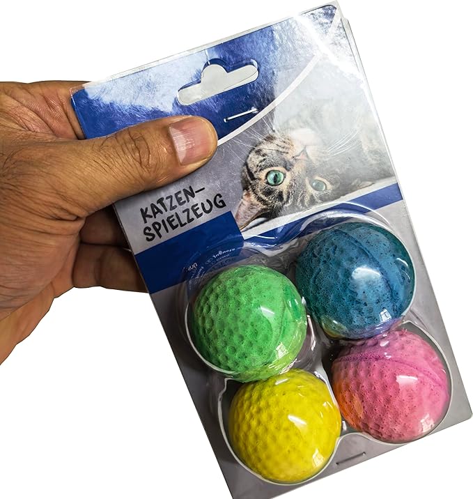 GINFH Cat Foam Ball Cat Sponge Ball Toy Soccer Toy (4Pack)