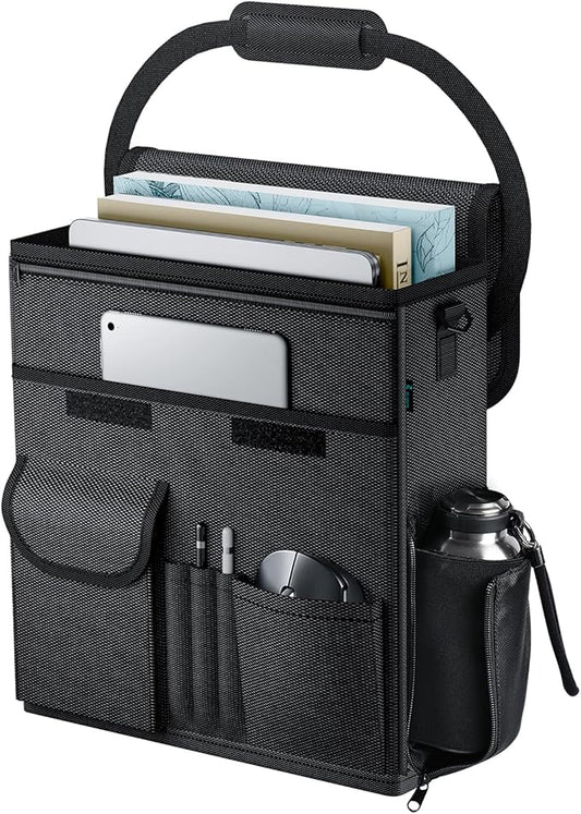 FLORICH Car Front Seat Organizer, Car Laptop Holder Backseat Organizer for Work, Automatic Document Holder Multi-Pocket Storage Organizer, Car Seat Back Storage Bag with Cup Holder