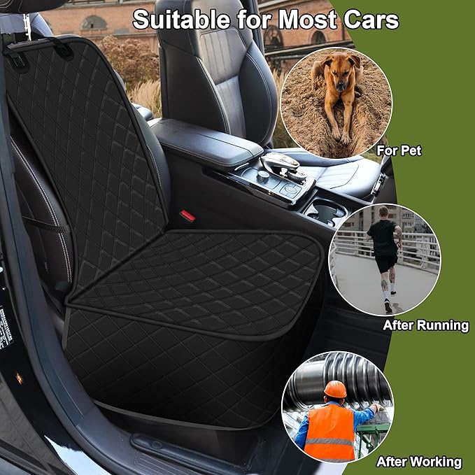 Femuar 2 Packs Car Front Seat Cover for Dogs, Waterproof Pet Car Seat Protector, Nonslip Scratch-Proof Dog Seat Cover for Cars, Trucks & SUVs