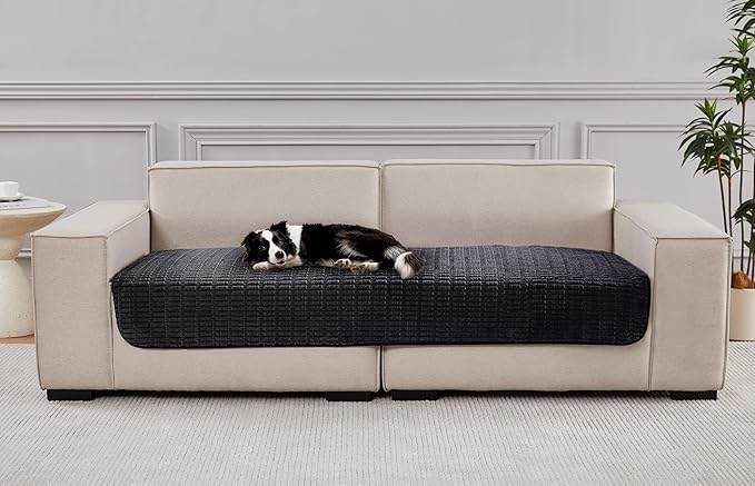 Meider Dog Bed Cover Couch Cover for Pets, 33x82 inch Anti-Slip Washable Couch Pads for 3 Cushions Sofa Furniture Protector (Black)
