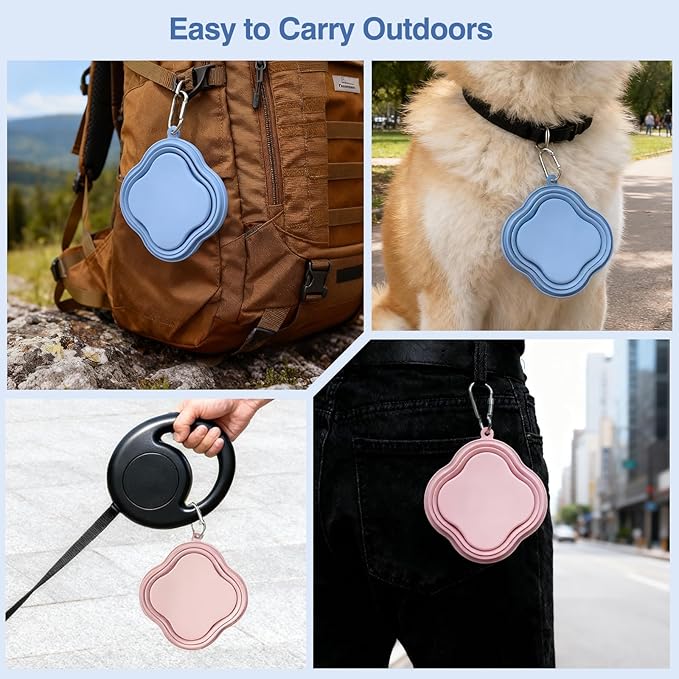 Collapsible Dog Bowls, 2-Pack Dog Water Bowl for Walking Parking Traveling Portable Pet Feeding Bowl, Travel Essentials for Cats and Dogs