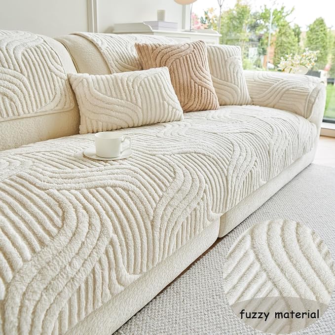 Jecpuo Washable Pet Couch Cover Protector for Sectional Sofa Armrest Headrest Covers Pad Anti-Slip Pet Friendly Boho Loveseat Slipcovers