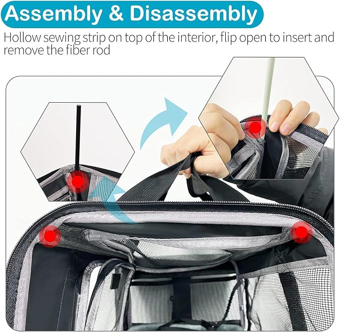 Wakytu Pet Carrier for Medium Large Cats and Dogs, Dog Carrier Travel Bag with Adequate Ventilation, 5 Mesh Windows, 3 Entrance, Locking Safety Zippers, Padded Shoulder and Carrying Strap, Large