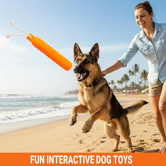 Dog Float Toy - Interactive Training Bumper & Fetching Retrieving Dog Water Toys Dummy Outdoor - Lightweight for Float on the Water Pool Fetch Rope Dog Toys for Small, Medium, Large Dogs