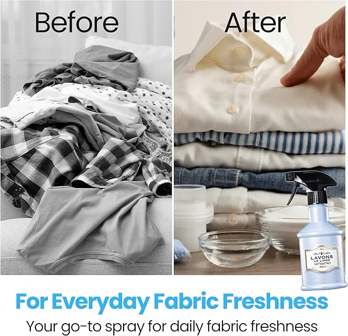 LAVONS Fabric Freshener Spray Kids& Pet Safe, Fabric Refresher Spray for Clothes& Furniture, Smoke Odor Eliminator for Houses, Offices, Car& Hair, Shoe Deodorizer from Japan 12.5 Fl Oz SHINY MOON