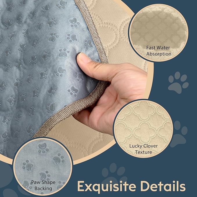 Washable Pee Pads for Dogs - 2 Pack Reusable Pee Pads，Waterproof Puppy Pads，Pet Training Pads，Super Absorbent with Dog Paw Shape Non-Slip Backing (Cream, 18" X 24" - 2 Pack)