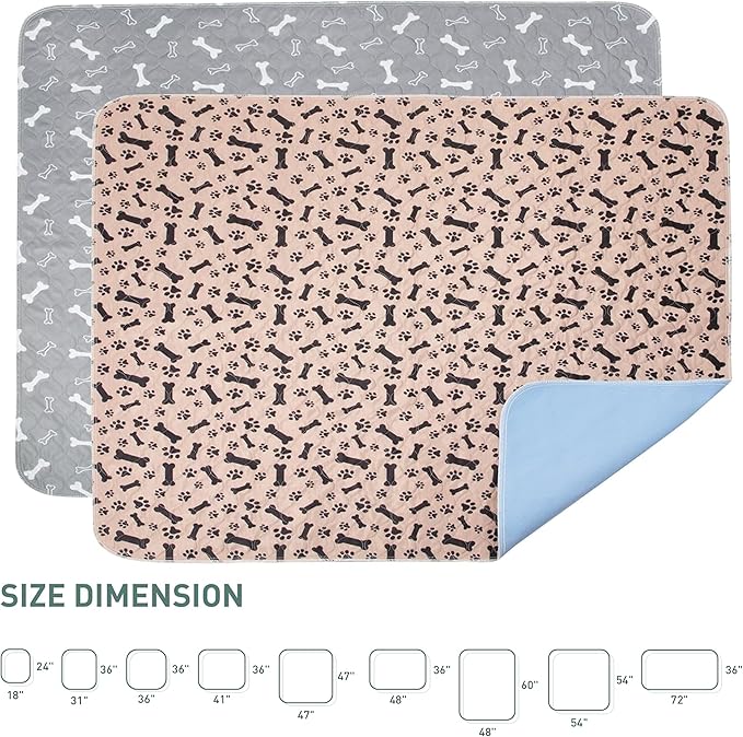 Eterish Reusable Washable Pee Pads for Dogs Extra Large 48'' x 60'' 2 Pack, Absorbent Pet Puppy Dog Training Pads Non-Slip, Waterproof Whelping Potty Pads for Dogs Leak-Proof