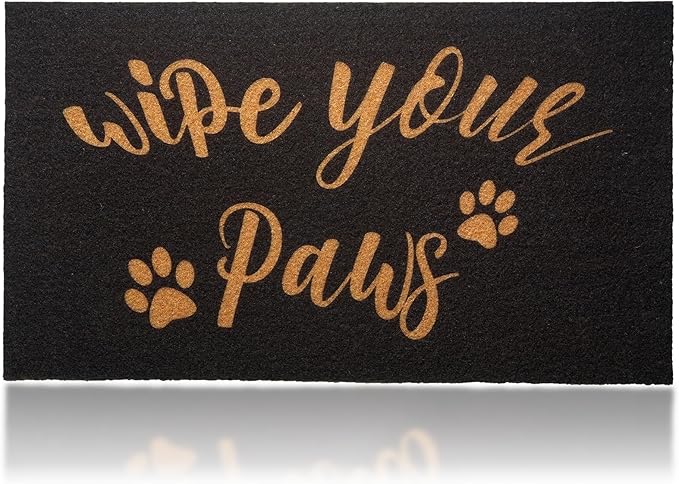 CHACHAHAER Wipe Your Paws Doormat Outdoor Welcome Mat, Funny Dog Paw Doormat, Suitable for Entry, Front Door, Indoor 30"(W) X 17"(L)