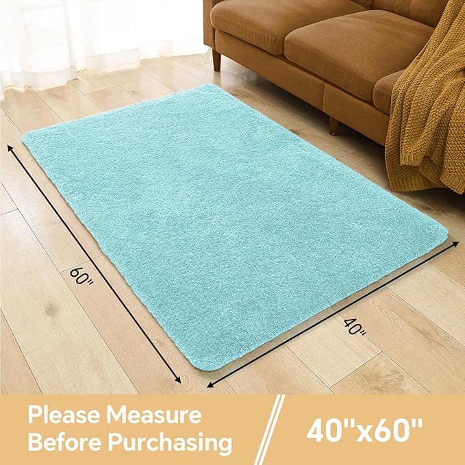 Aqua Haze Bathroom Rugs 40"x60" – Oversized Plush Non-Slip Microfiber Bath Mat, Absorbent & Washable – Ideal for Large Bathrooms or Living Rooms