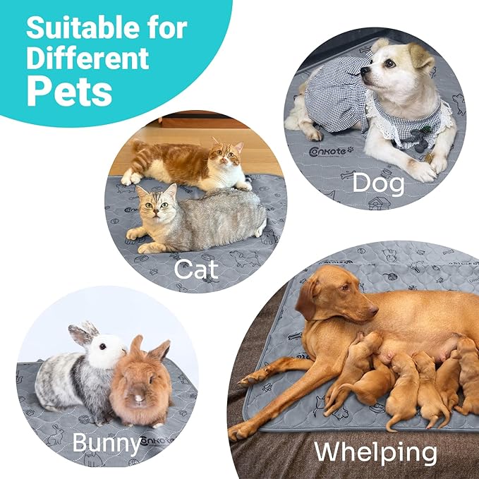 Extra Large 72"x72" Washable Pee Pads for Dog Super Absorbent, Reusable Pee Pads Non-Slip Waterproof Pet Training Mats for Playpen, Crate, Floor, Incontinence, Housebreak