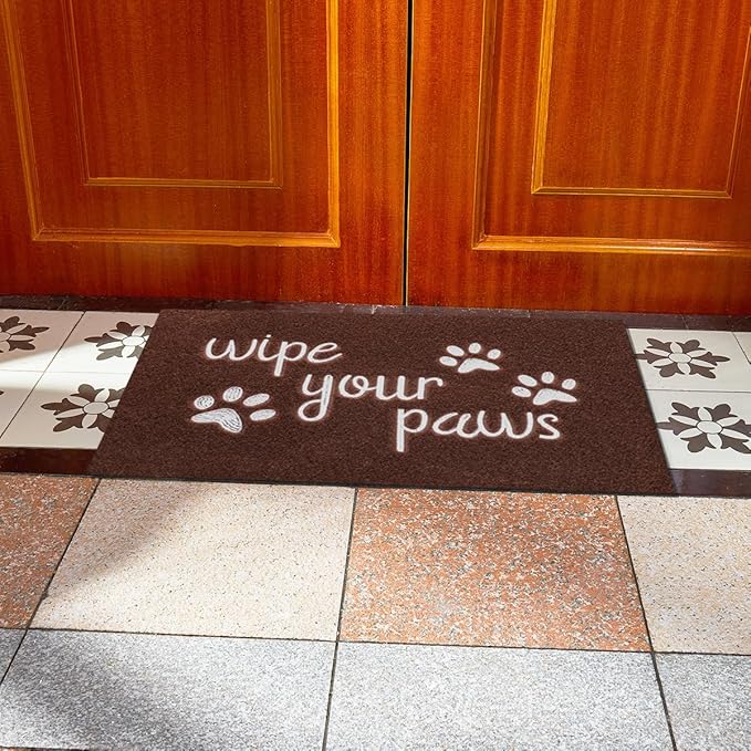 Welcome Door Mats for Outdoor Entrance Funny Door Mat Wipe Your Paws Floor Mat, Welcome Mats for Front Door Indoor Non Slip Backing Rubber Mat for Outside Dog