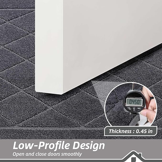 BEQHAUSE Dirt Trapper Door Mat 36" x 60", Doormat Non-Slip Entryway Rugs Washable, Dog Door Mat Stain Resistant and Absorbent Welcome Floor Mat for Front Back Door, Mud Wet Shoes & Paws, Dark Grey