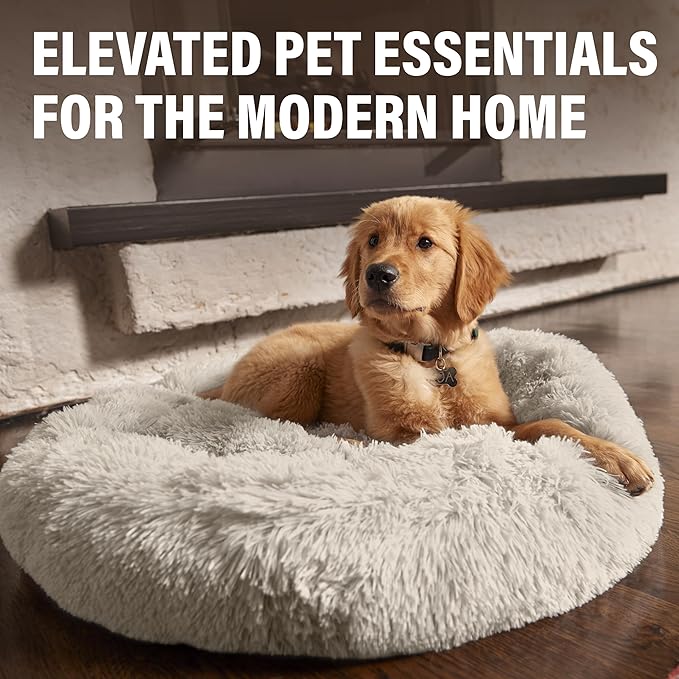 Active Pets Small Beige Dog Bed for Up to 25lbs, Calming Orthopedic Pet Bedding for Anxiety Relief, Joint Support & Comfort, Washable Dog Furniture