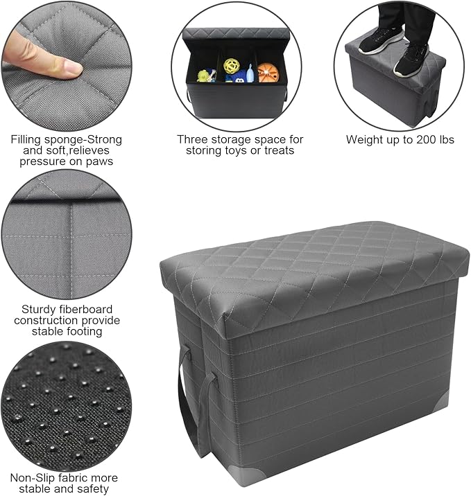 LIONROGE Car Back Seat Extender for Large Dogs up to 200lbs,Dog Car Back & Front Seat Extender with Storage,Prevent Your Dogs from Falling Off The Seat