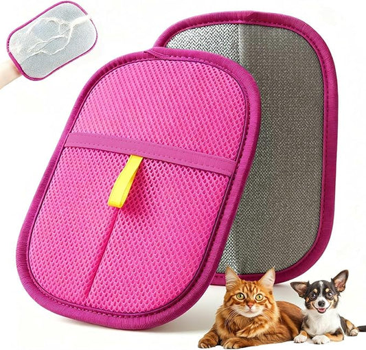 Pet Hair Removal Glove - Electrostatic Cat Dog Hair Remover Glove, Reusable Magic Brush Pet Hair Remover Tool for Couch, Carpet, and Car Seat (Pink,1 Pack)