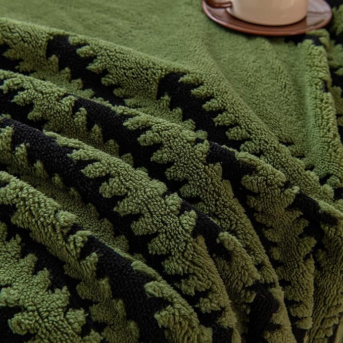 Sherpa Fleece Couch Cover for Dogs Washable Non Slip, Pet Proof Sofa Covers for 3 Cushion Couch Heavy Duty Scratch Resistant Pet Friendly Furniture Cover Fits Love Seat 71" x 134", Green