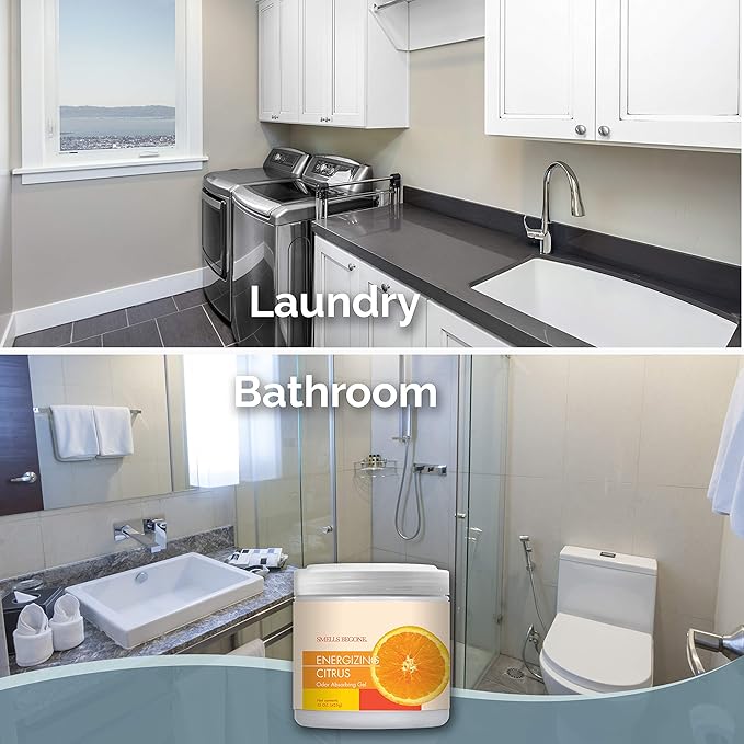 SMELLS BEGONE Air Freshener Odor Absorber Gel - 15 oz, Pack of 2 - Absorbs and Eliminates Odor in Pet Areas, Bathrooms, Cars, & Boats - Made with Essential Oils - Energizing Citrus Scent