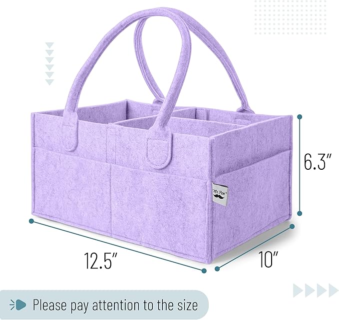 Mr. Pen- Baby Diaper Caddy Organizer, lavender dream, Nursery Storage Bin and Car Organizer for Diapers and Baby Wipes