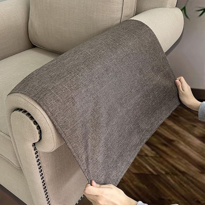 NOYOURS Couch Arm Covers, Anti-Slip Sofa Armrest Cover for Recliner, 2pc Washable Sofa Arm Covers, Dogs Cats Pet Scratch Proof Couch Arm Protectors, Coffee, 20x24inch