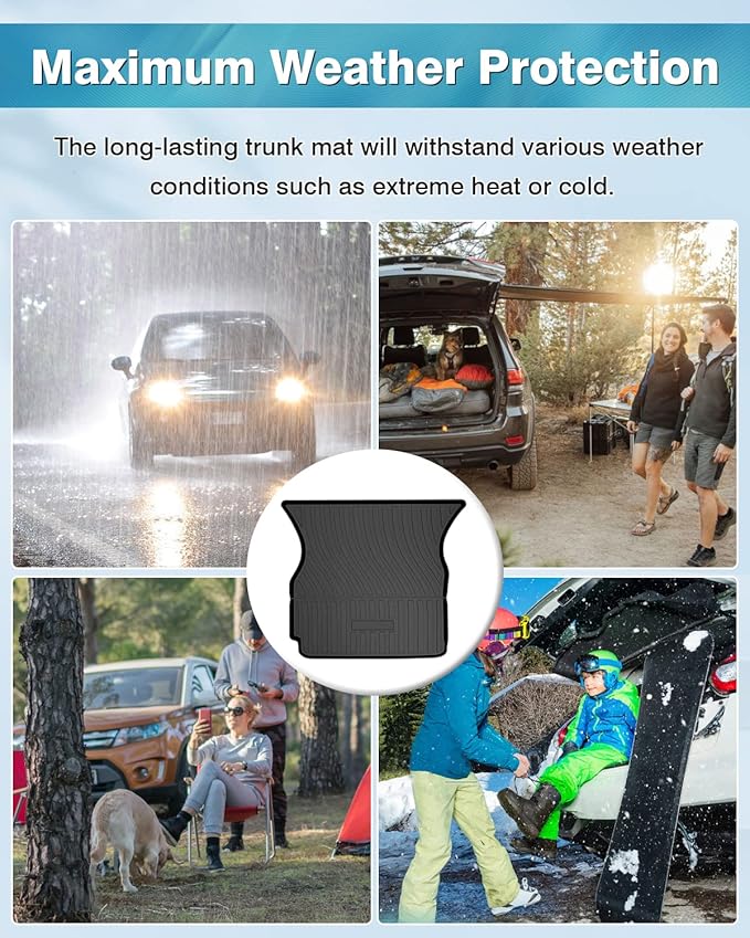 Mixsuper Custom Fit for Cargo Liner Tesla Model X 5 Passenger Trunk Mat Liner Durable All Weather Rear Trunk Floor Mat (Not Fit 6 or 7 Passenger)